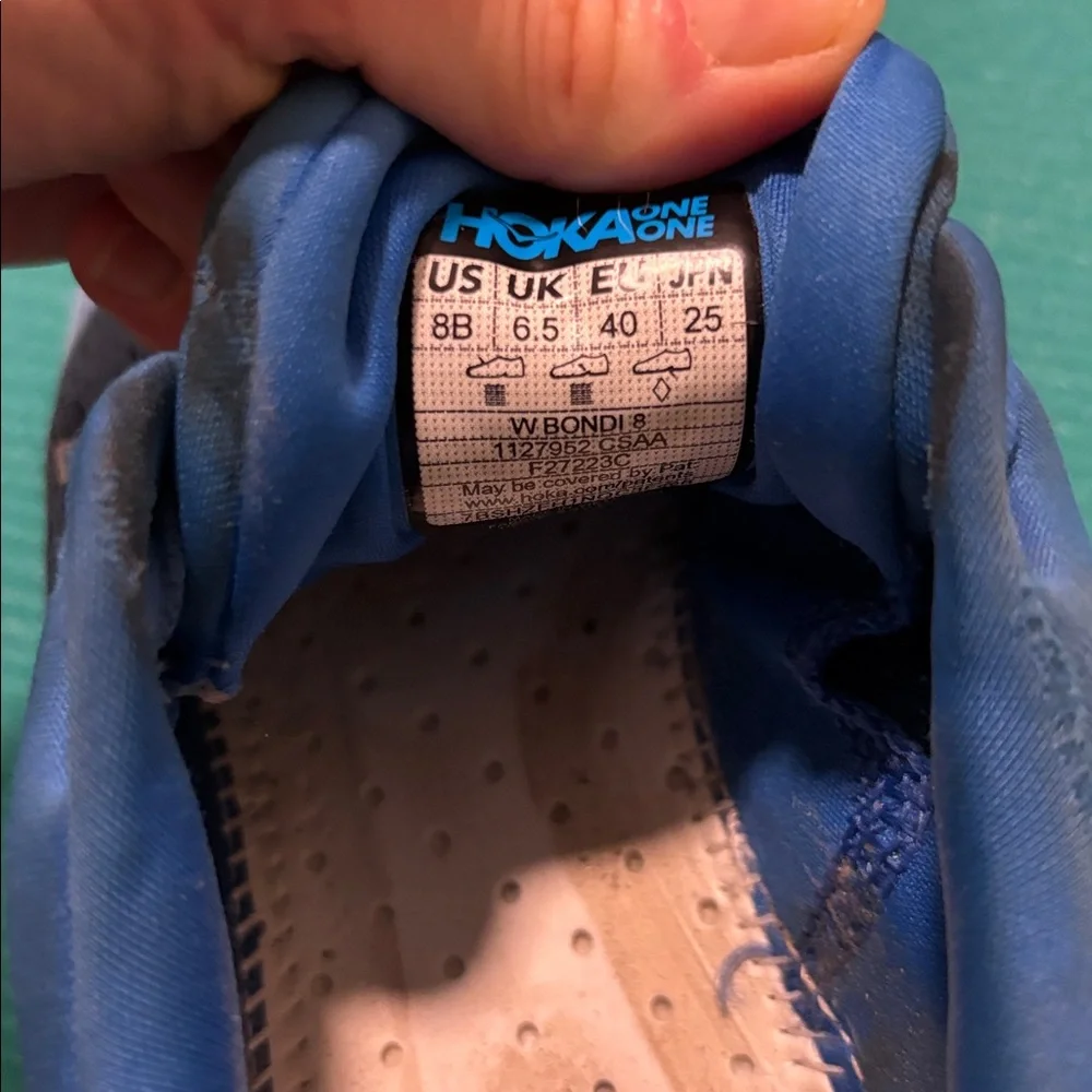 Hoka Bondi Blue and Pink running Shoes - Picture 2 of 6